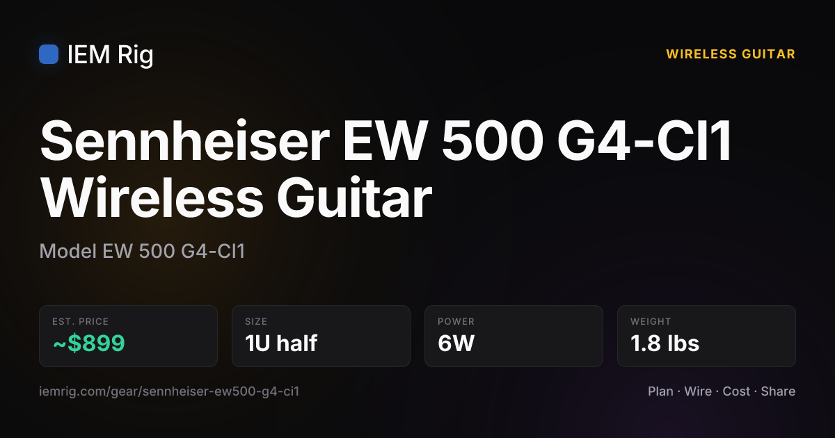 Sennheiser EW 500 G4-CI1 Wireless Guitar (EW 500 G4-CI1) — Wireless ...
